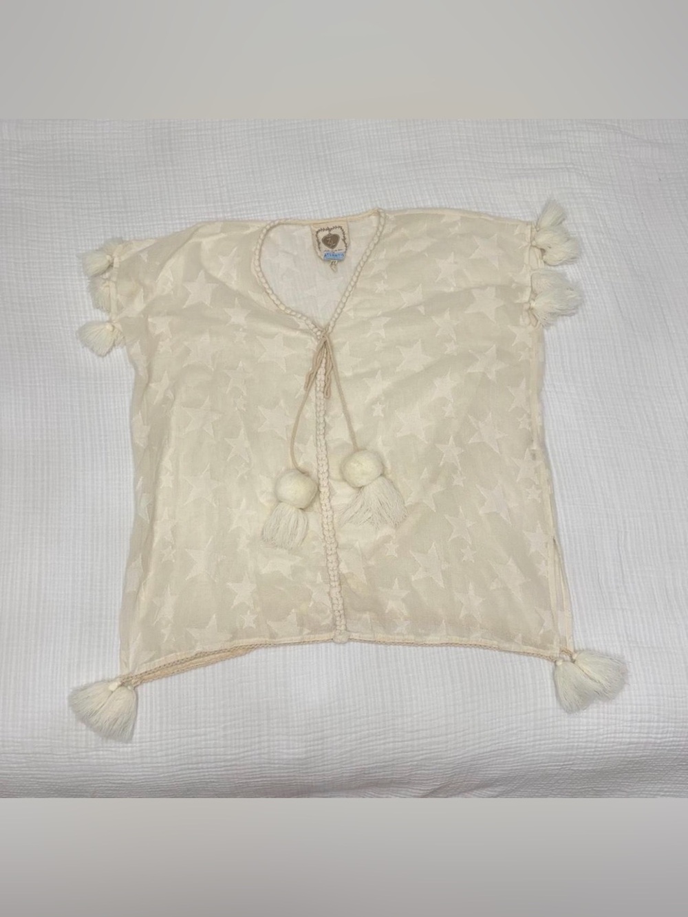 z&l atlantis paradise island cream star tassel cover-up